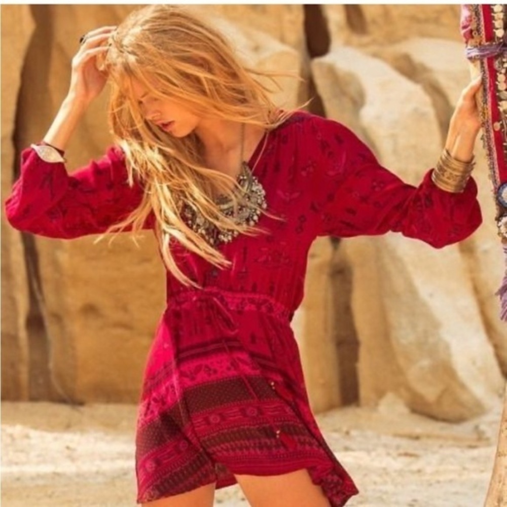 Spell sz XS boho tribal print mini dress